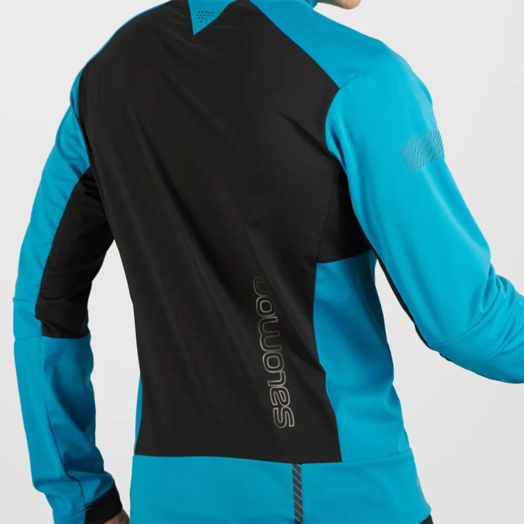 Pánské Bundy Salomon Gore Tex Infinium Windstopper Pro Tyrkysové | CZ 21KFVWP